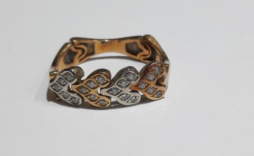 Anel ouro bicolor diamantes