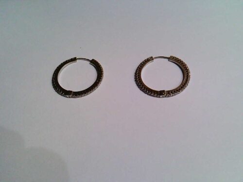 Argolas ouro branco diamante