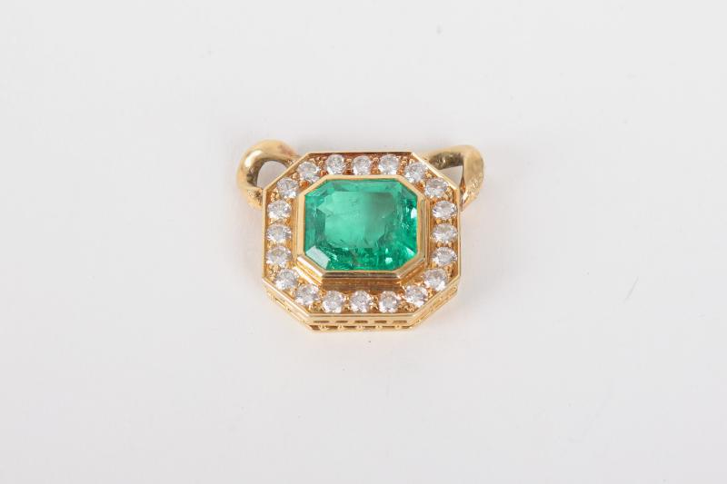 Anel Ouro Amarelo Esmeralda Colombia Diamante