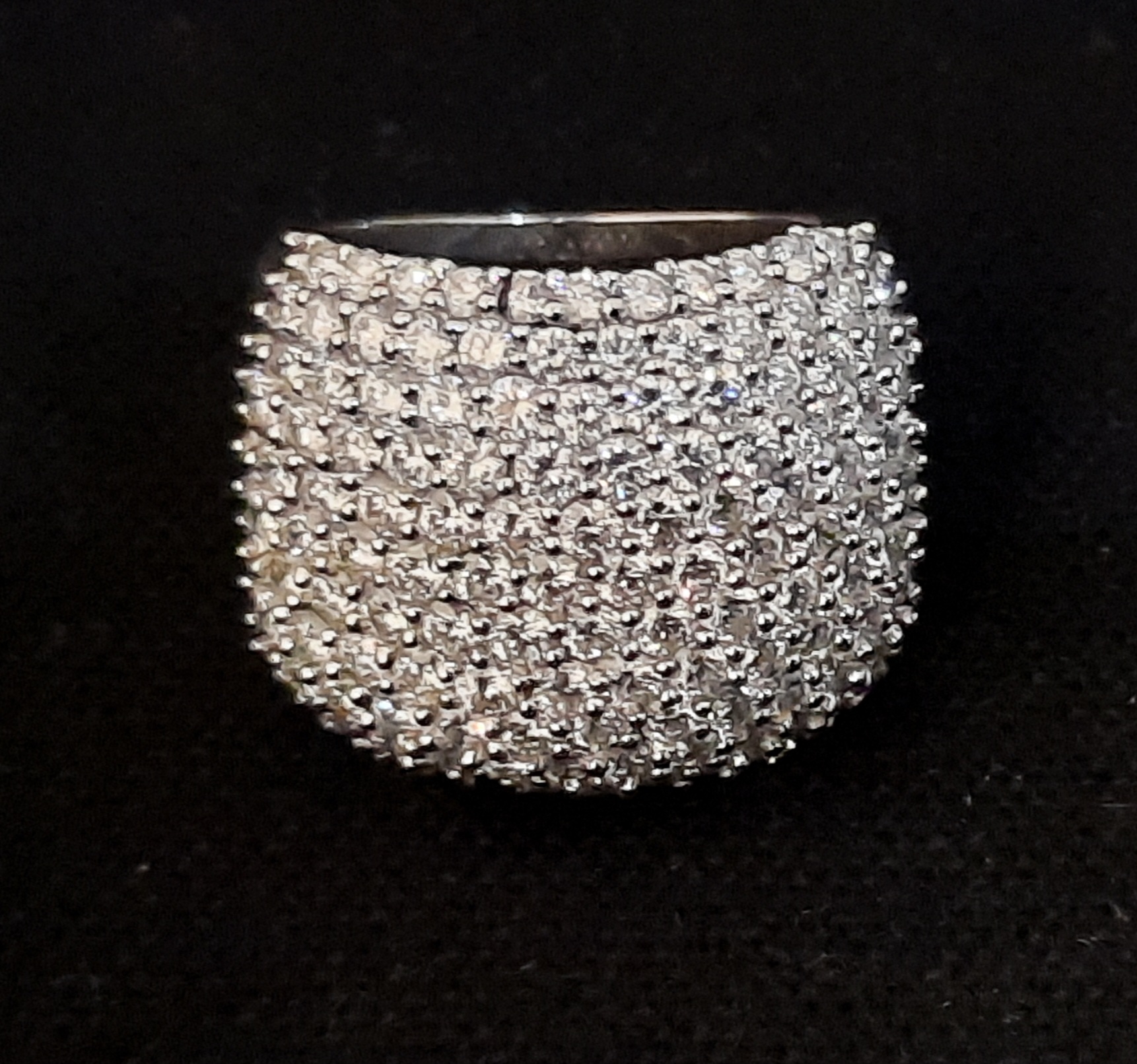 Anel ouro branco diamante