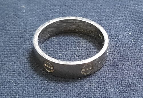 Aliança ouro branco cartier