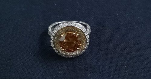 Anel ouro amarelo diamante Fancy