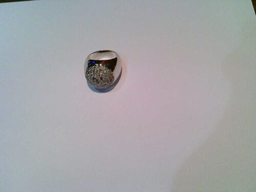 Anel Ouro Branco Diamante