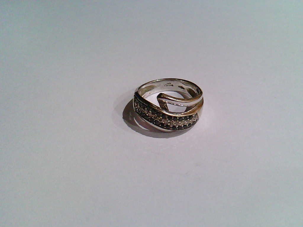 Anel Ouro Branco Diamante