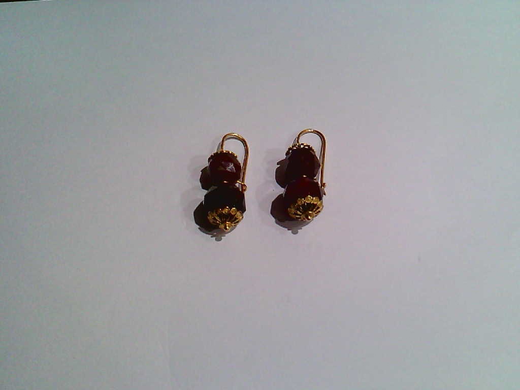 Brincos Ouro Amarelo Cornalina