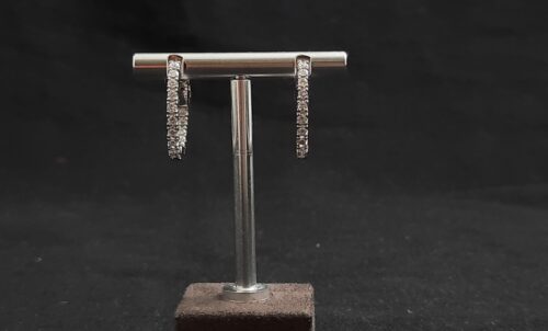 Brincos Ouro Branco Diamante