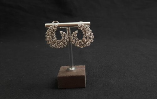 Brincos Ouro Branco Diamante