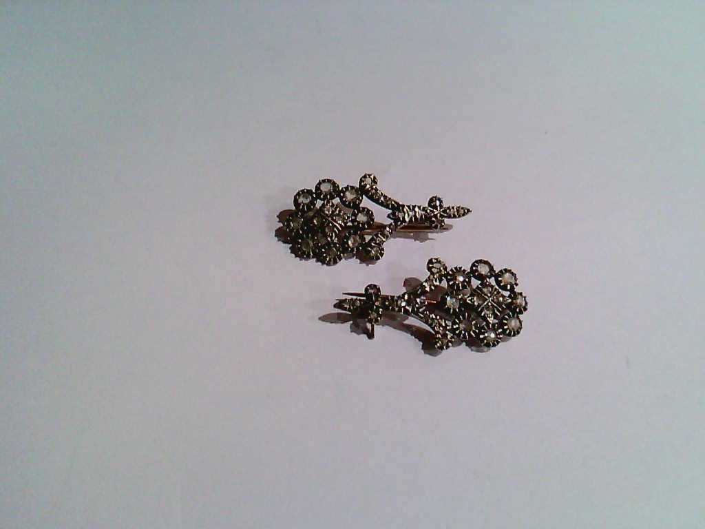 Brincos Prata Ouro Diamante Séc.XIXXX