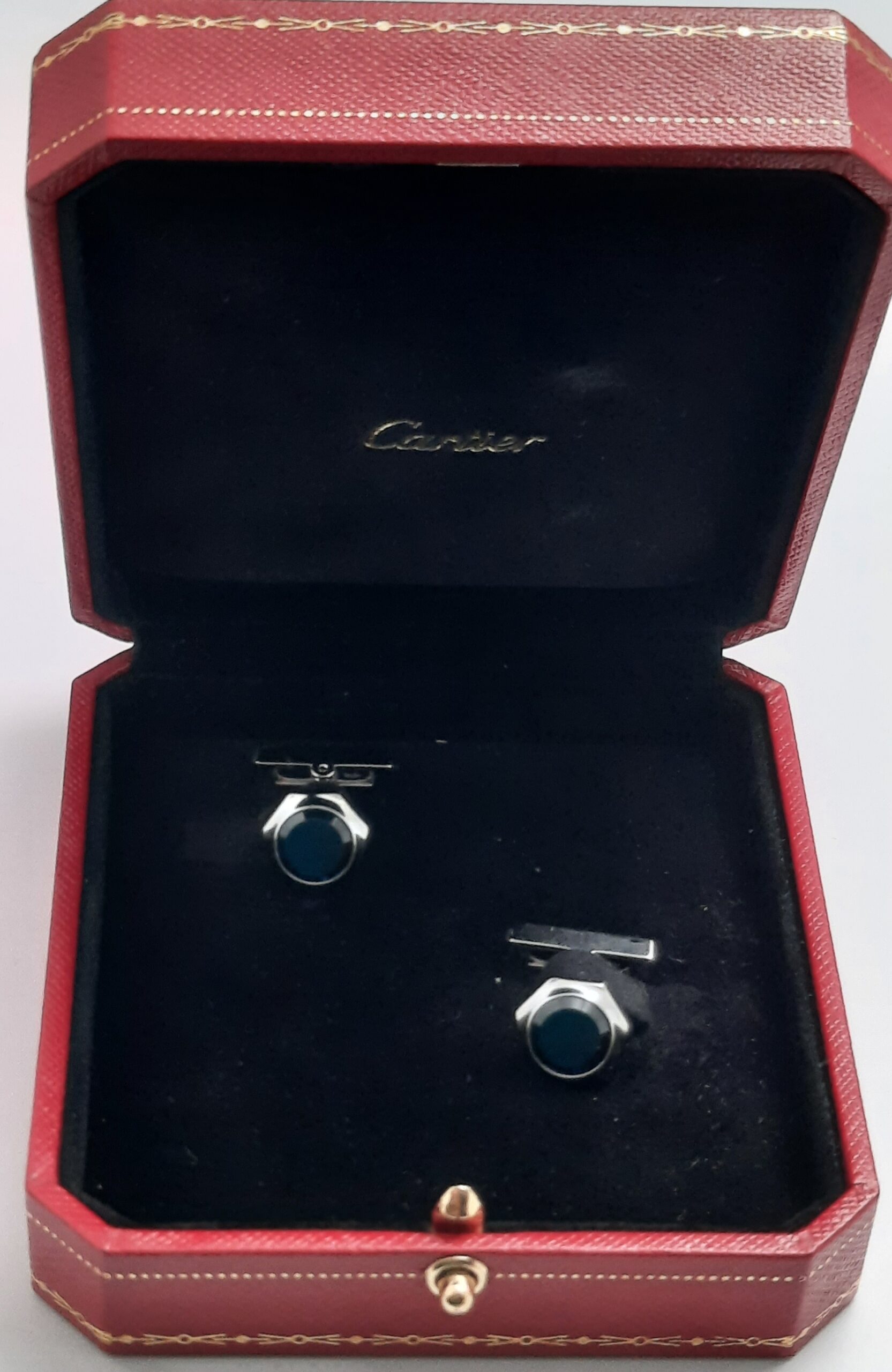 Par Botões Punho Prata Cartier