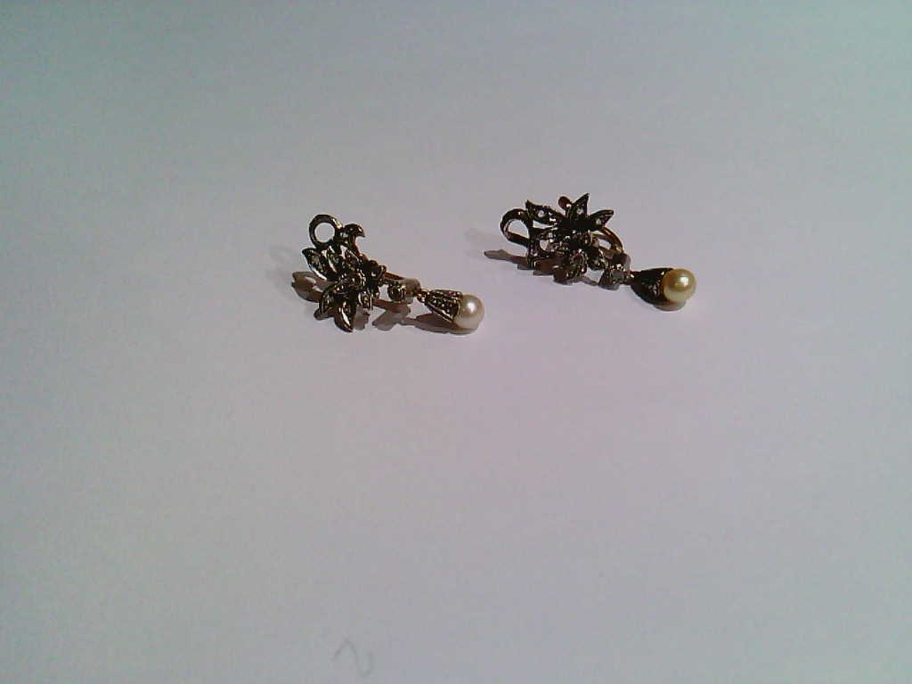 Brincos ouro amarelo prata diamante pérola