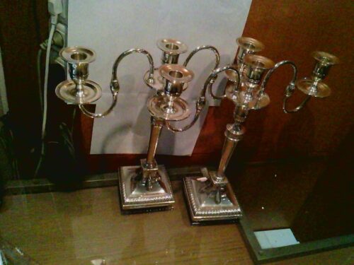 Candelabros Prata Porto Coroa Portugal