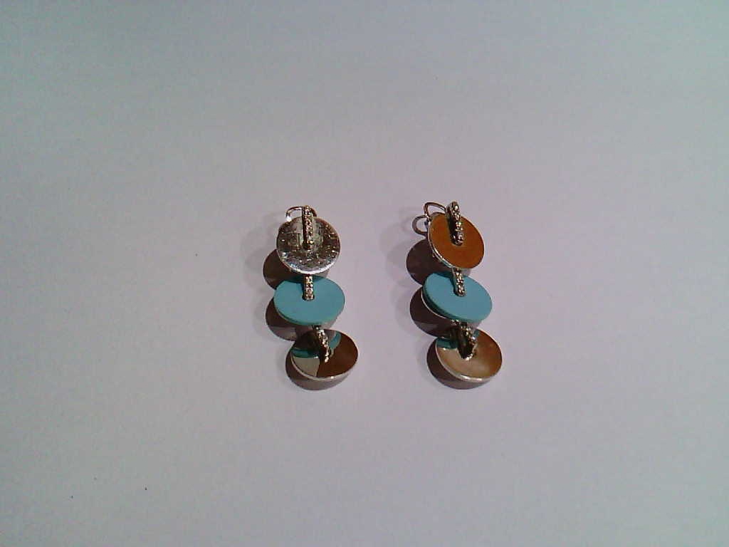 Brincos ouro branco diamante turquesa