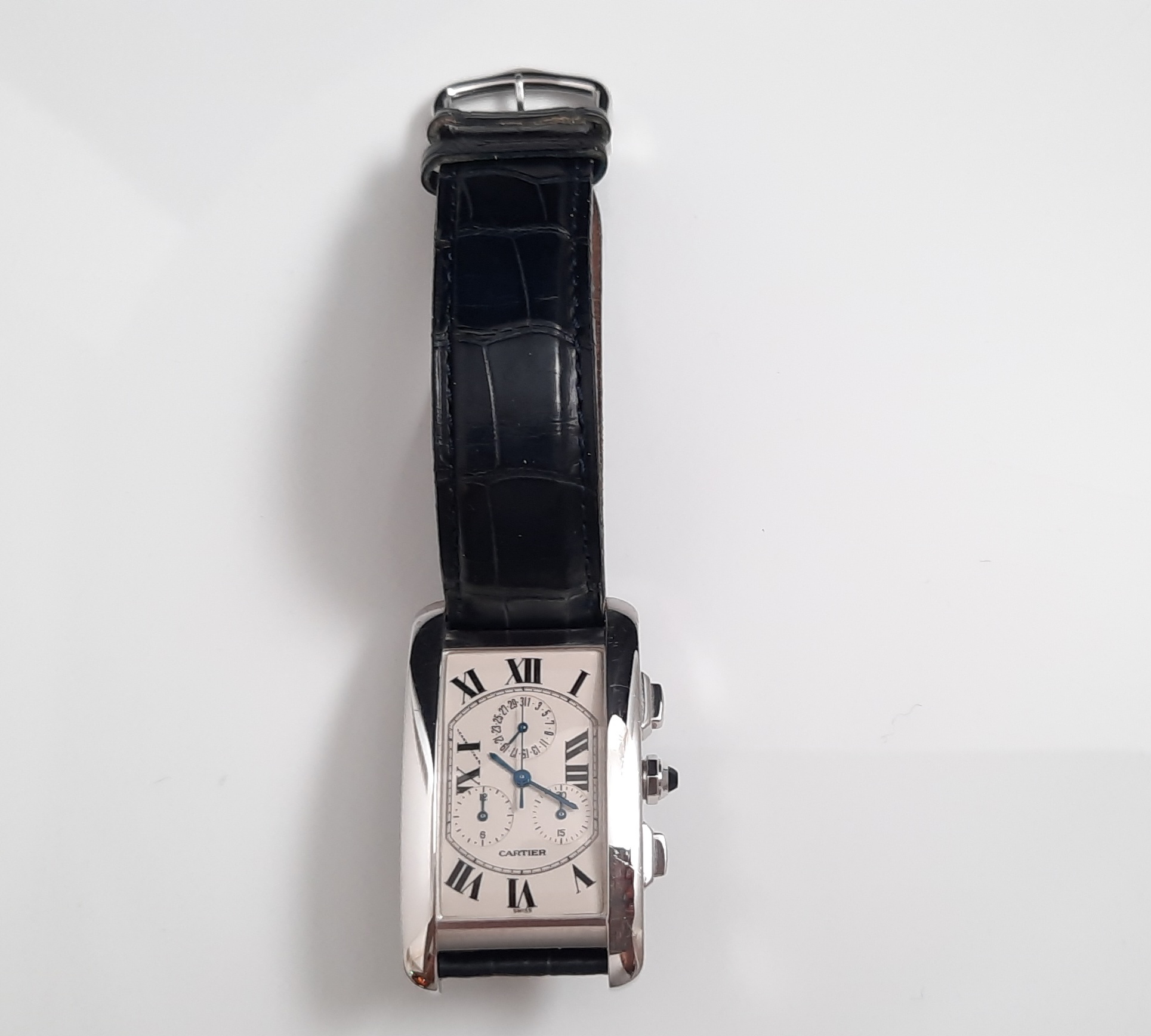 Relógio Pulso Tank Americano Ouro Branco