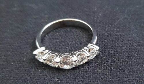 Anel Ouro Branco Diamante