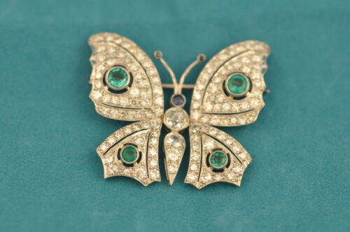 Pregadeira Platina Diamante Esmeralda Safira